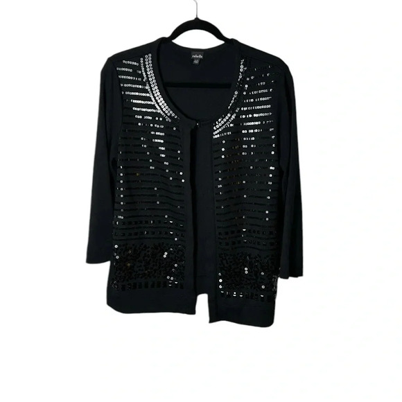 Vintage cardigan,striped,  shimmery, sequins,plus beads ,bling,shine,events, - Picture 3 of 16